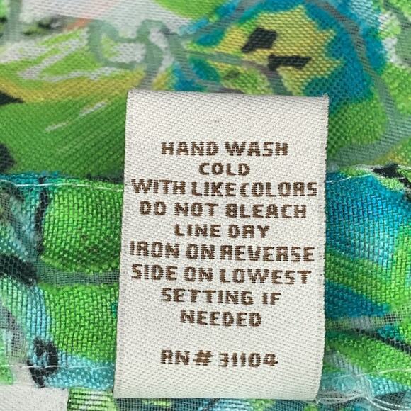 Kim Kim Rogers Petite Button Down Shirt Size LP Green Floral Print - Picture 10 of 10